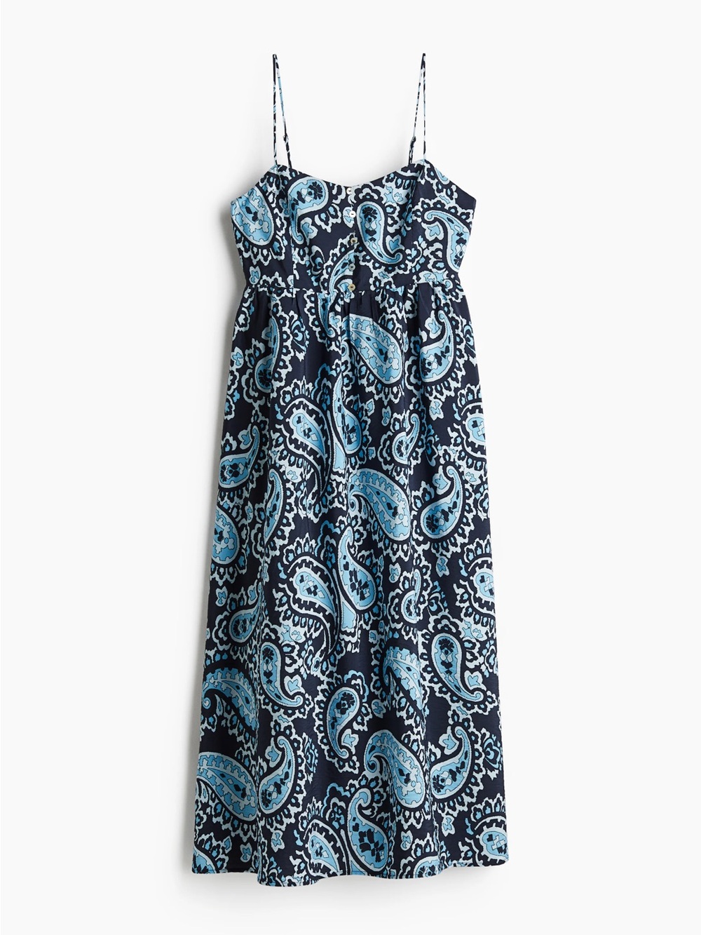 H&M Sleeveless Blue Paisley Maxi Dress